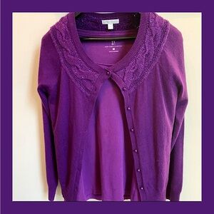 NY & Co. Jeweled Sweater Set, Long Sleeves, M